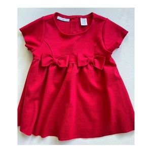 Double Bow Red Baby Dress